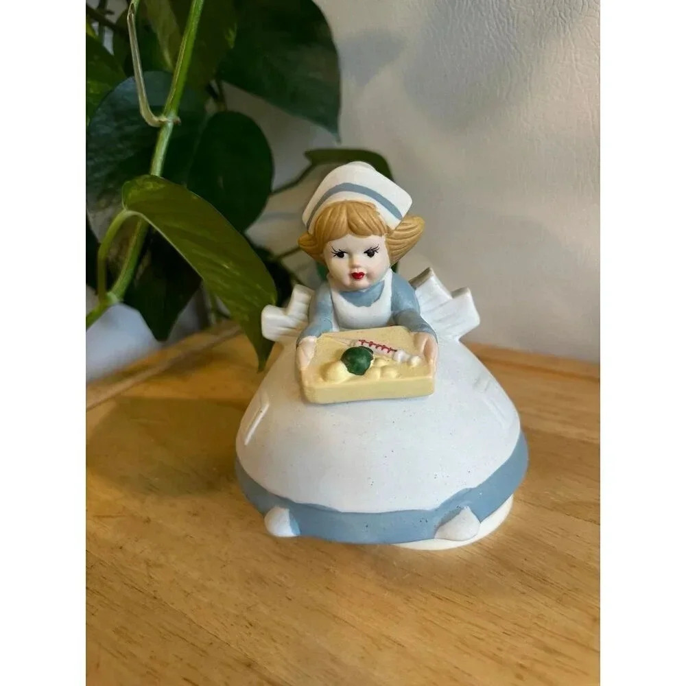 Vintage woman spin around home decor